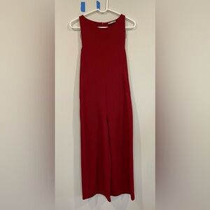 Zara Vibrant Red Wide Leg Jumpsuit
